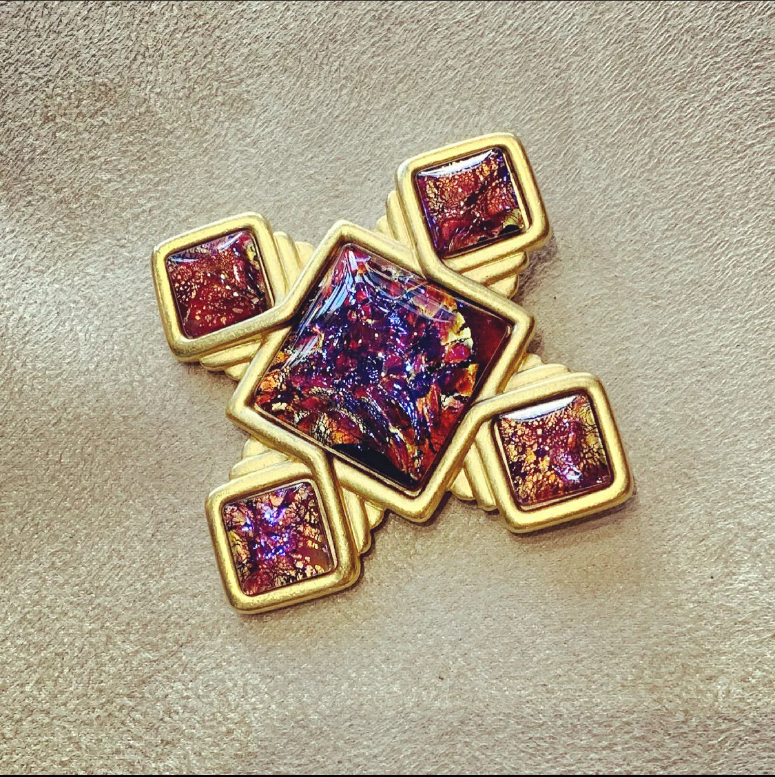 Yves Saint Laurent pink Statement brooch