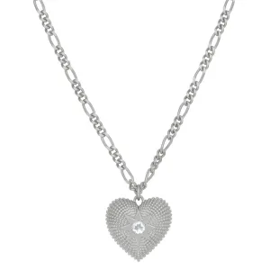 Zoe & Morgan Brave Heart Necklace - Sterling Silver & Aquamarine